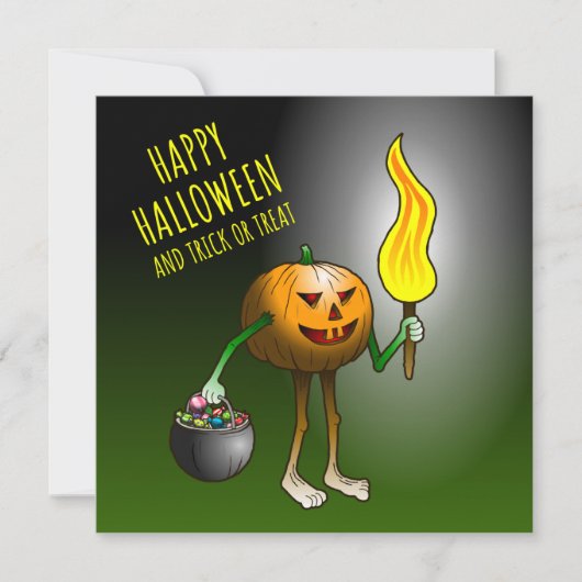 Jack-o-lanterns Trick or Treat Kaart (Voorkant)