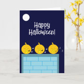 Jack-o'-Lanterns van Whimsy: Blank Halloween Kaart (Gele Bloem)