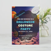 Jack-O' Lanterns Volle Maan griezelig Halloween Kaart (Staand voorkant)