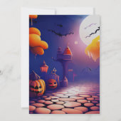 Jack-O' Lanterns Volle Maan griezelig Halloween Kaart (Achterkant)