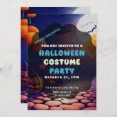 Jack-O' Lanterns Volle Maan griezelig Halloween Kaart (Voorkant / Achterkant)