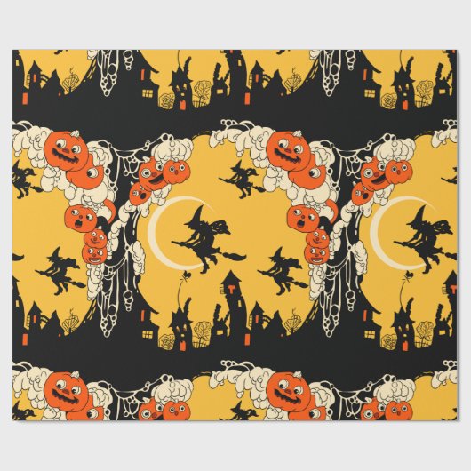  Jack o' Lanwinding en vliegende heks Cadeaupapier (Vlak)