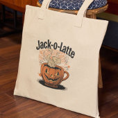 Jack-o-Latte Grappige Halloween Koffie Pun Tote Bag