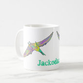 Jack odactyl Kleurrijke Pterodactylus Dinosauriër Koffiemok (Voorkant links)