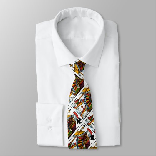 Jack of Clubs Card Design Mannen Necktie Stropdas (Gebonden)