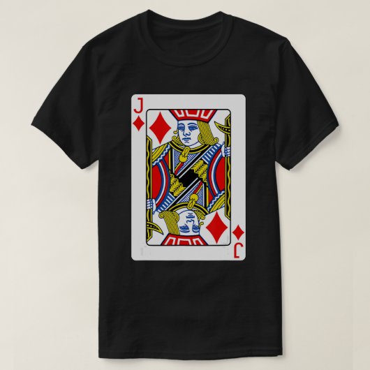 Jack of Diamonds Kaart T-Shirt Poker Player (Design voorkant)