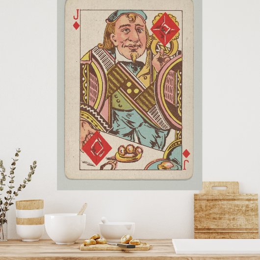 Jack of Diamonds Plays Card (1889) Poster (Keuken)