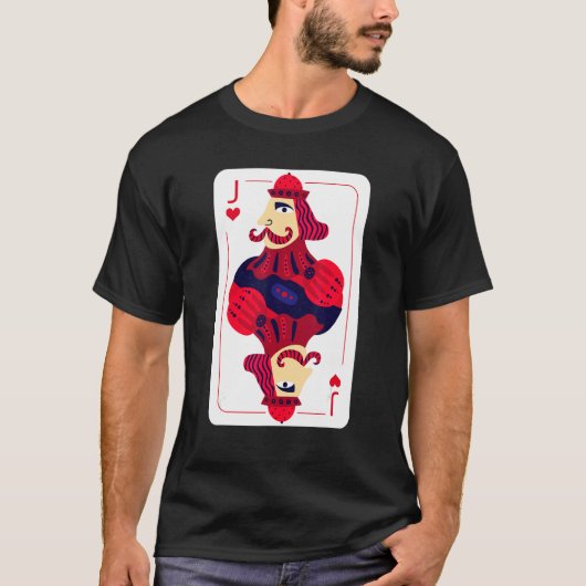 Jack of Hearts Costume Halloween-speelkaarten T-shirt (Voorkant)