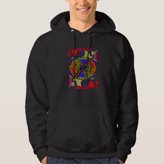 Jack of Hearts Costume Magic Poker Card Math Geek Hoodie (Voorkant)