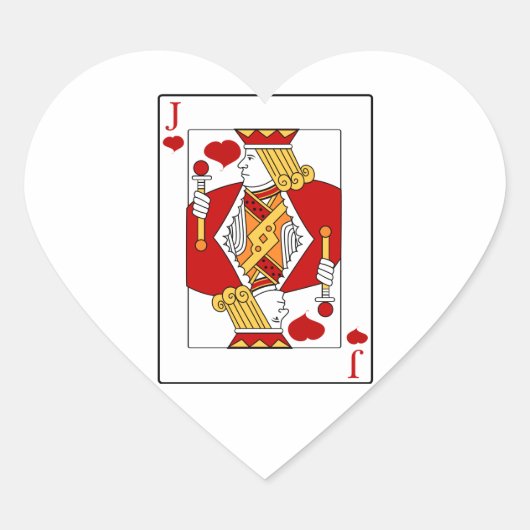 Jack of Hearts Kaart spelen Hart Sticker (Voorkant)