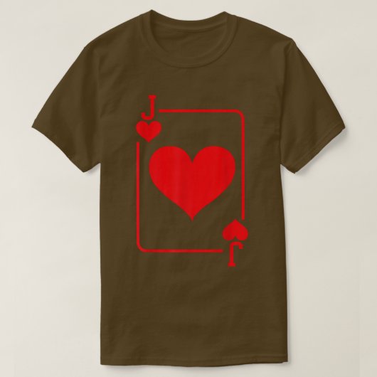 Jack of Hearts Playing Card Halloween Costume Red T-shirt (Design voorkant)