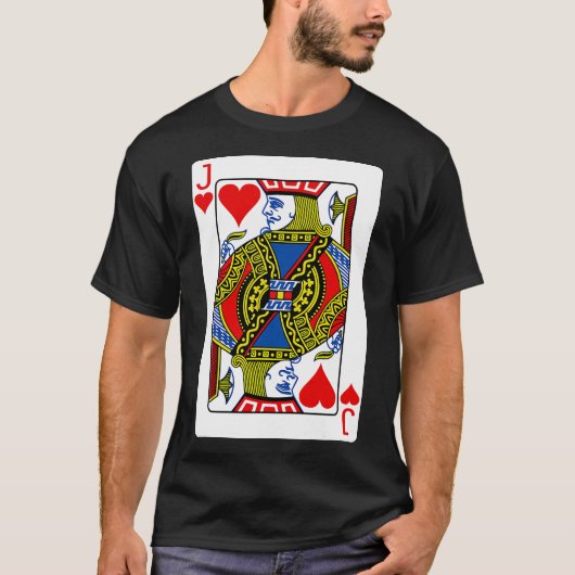 Jack of Hearts-speelkaart Valentijn Costume T-shirt (Voorkant)