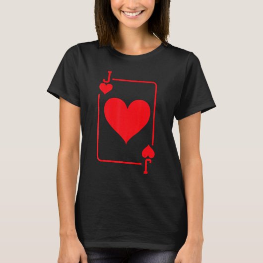 Jack of Hearts spelen Kaart Halloween kostuum rood T-shirt (Voorkant)