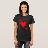 Jack of Hearts spelen Kaart Halloween kostuum rood T-shirt (Voorkant volledig)