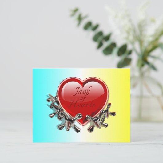 Jack of Hearts Valentijn Feestdagenkaart (Staand voorkant)