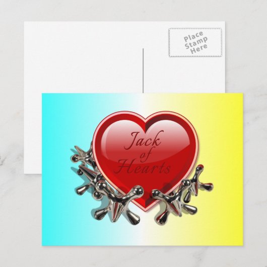 Jack of Hearts Valentijn Feestdagenkaart (Voorkant / Achterkant)