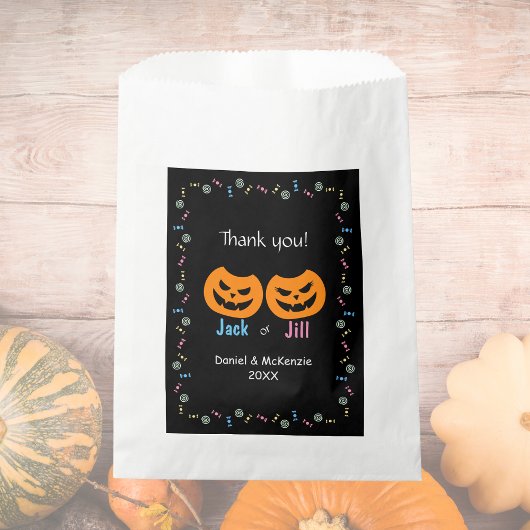 Jack of Jill O-Lantern Gender Reveal Dank u Bedankzakje