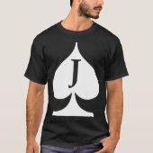 Jack of Spades Deck of Cards Poker Symbool Poker T-shirt (Voorkant)