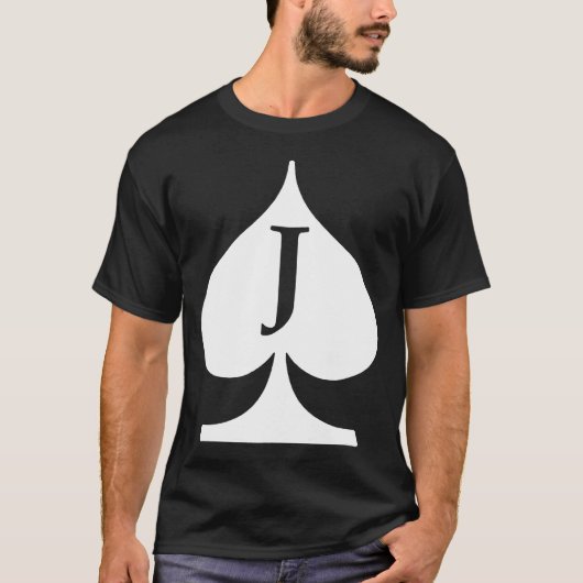 Jack of Spades Deck of Cards Poker Symbool Poker T-shirt (Voorkant)