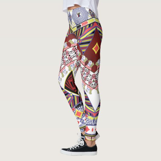 Jack of Spades King Queen-spelkaarten Abstract Leggings (Links)