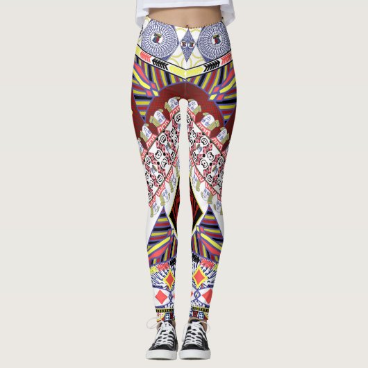Jack of Spades King Queen-spelkaarten Abstract Leggings (Voorkant)