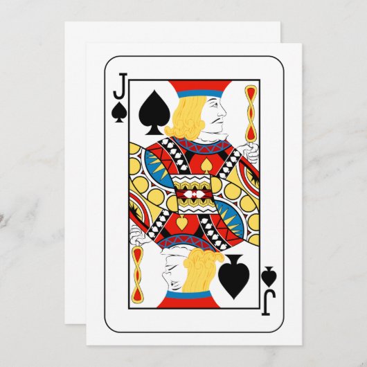 Jack of Spades-uitnodigingen Kaart (Voorkant / Achterkant)