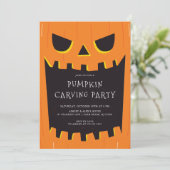 Jack O'lantaarn Pompoen Carving Halloween Kaart (Staand voorkant)