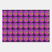 Jack O'Lantern Bats Halloween Party Paarse Inpakpapier Vel (Voorkant)