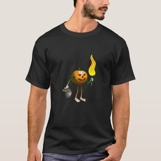 Jack O'lantern bij Trick or Treat T-shirt (Voorkant)