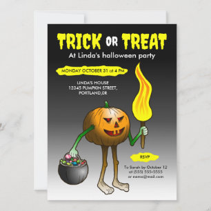 Jack O'lantern bij zijn eerste Trick or Treat Kaart