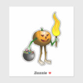 Jack O'lantern bij zijn eerste Trick or Treat Sticker (Vel)