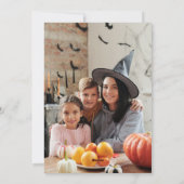 Jack O'Lantern Bloemen Foto Halloween Kaart (Achterkant)