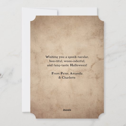  Jack O'Lantern Bloemen Halloween Kaart (Achterkant)