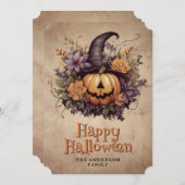  Jack O'Lantern Bloemen Halloween Kaart (Voorkant / Achterkant)