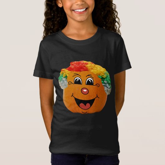 Jack O'Lantern Clown Gezicht, Halloween Meisjes T-shirt (Voorkant)
