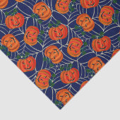 Jack o'lantern & Cobweb Pattern Pumpkin Halloween Tissuepapier (Detail)