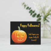 Jack O'Lantern Custom Halloween Briefkaart (Staand voorkant)