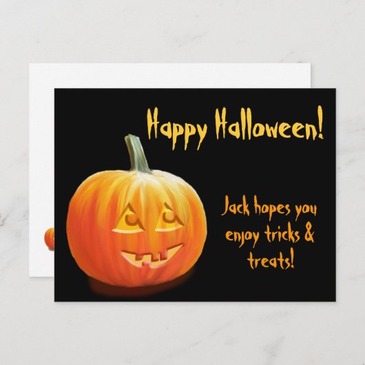 Jack O'Lantern Custom Halloween Briefkaart (Voorkant / Achterkant)