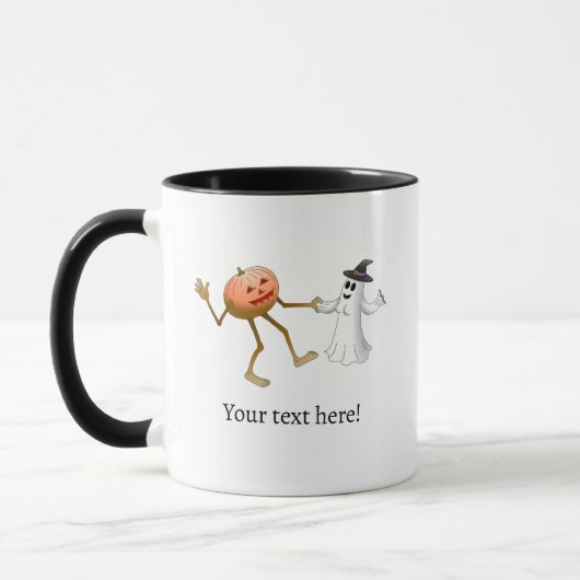 Jack O'lantern dansend met een mooie geest Mok (Links)