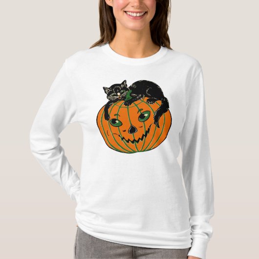  Jack O'Lantern en Black Cat Shirt (Voorkant)
