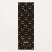 Jack O'Lantern face Halloween Patroon Monogram Yogamat (Voorkant)