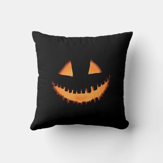 Jack O'Lantern Gezicht Halloween Sierkussen (Achterkant)