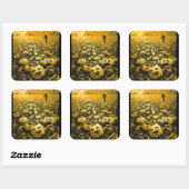 Jack O'Lantern Graveyard Vierkante Sticker (Vel)