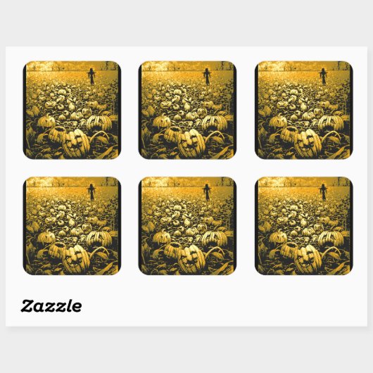 Jack O'Lantern Graveyard Vierkante Sticker (Vel)