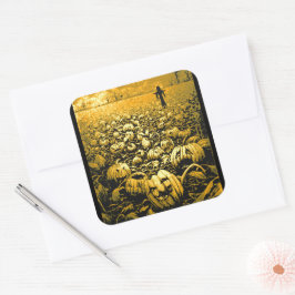 Jack O'Lantern Graveyard Vierkante Sticker