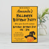 Jack O'Lantern Halloween Birthday Party Kaart (Staand voorkant)