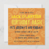 Jack O'Lantern Halloween Birthday Party Kaart (Achterkant)