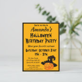 Jack O'Lantern Halloween Birthday Party Uitnodiging Briefkaart (Staand voorkant)