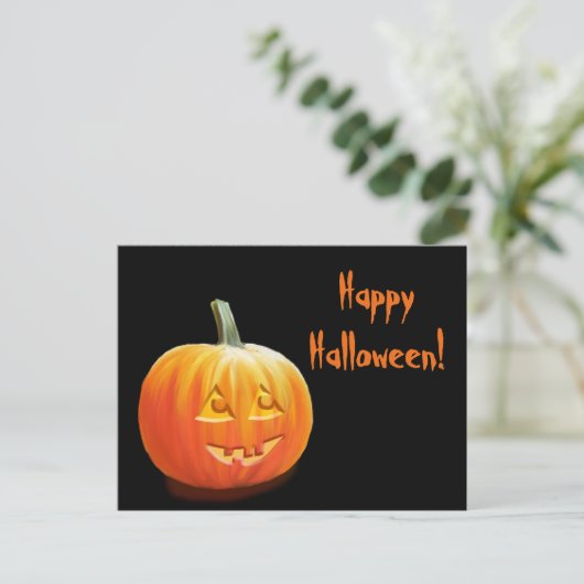 Jack O'Lantern Halloween Briefkaart (Staand voorkant)