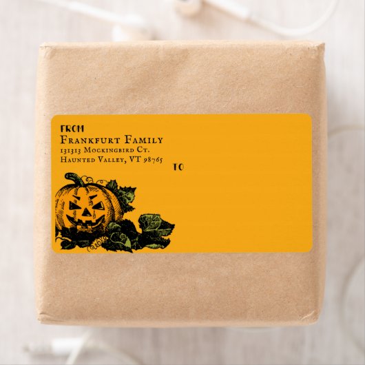 Jack O'Lantern Halloween Label (Insitu)